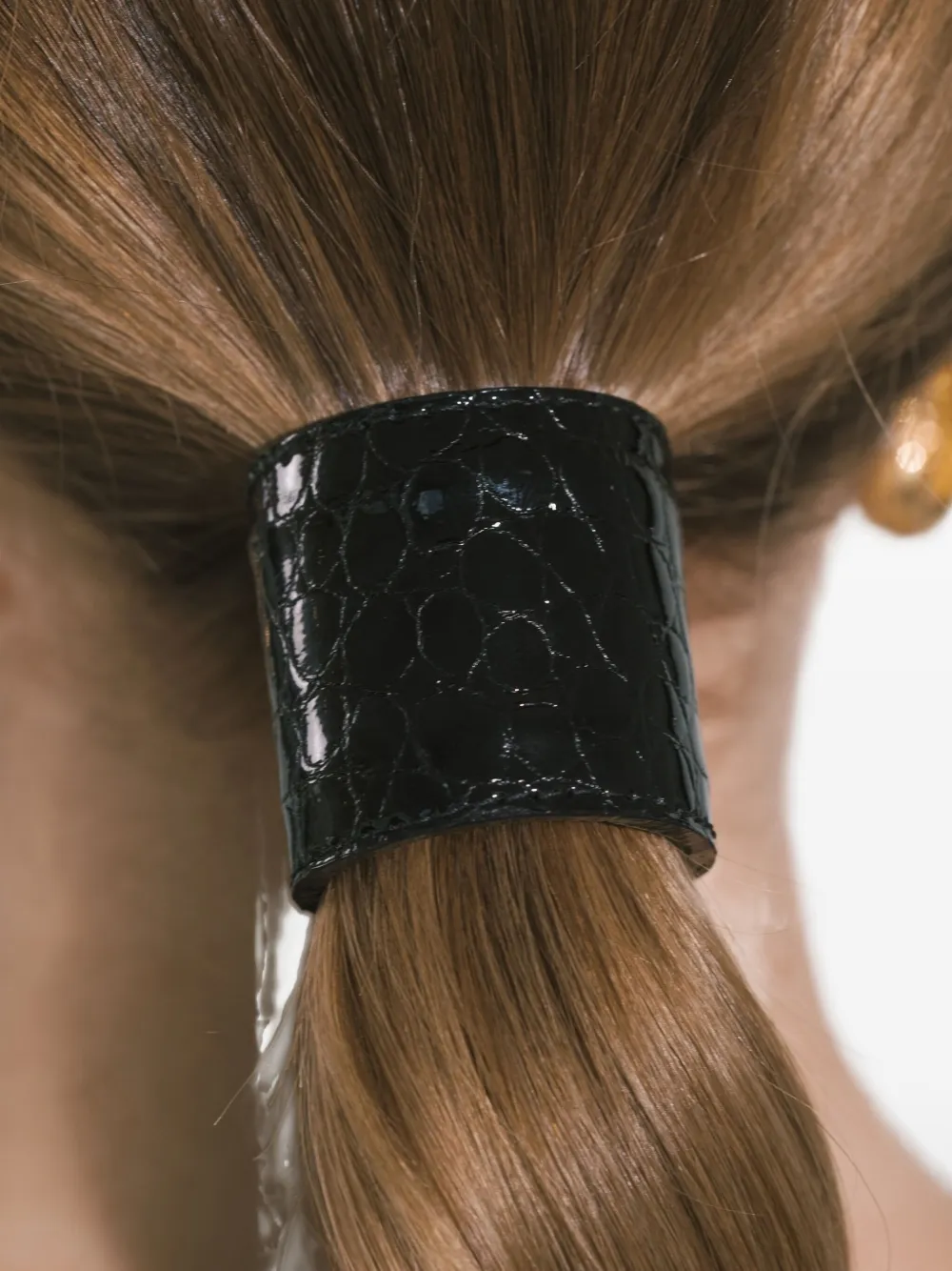Jennifer Behr Leather-embossed Ponywrap In Black