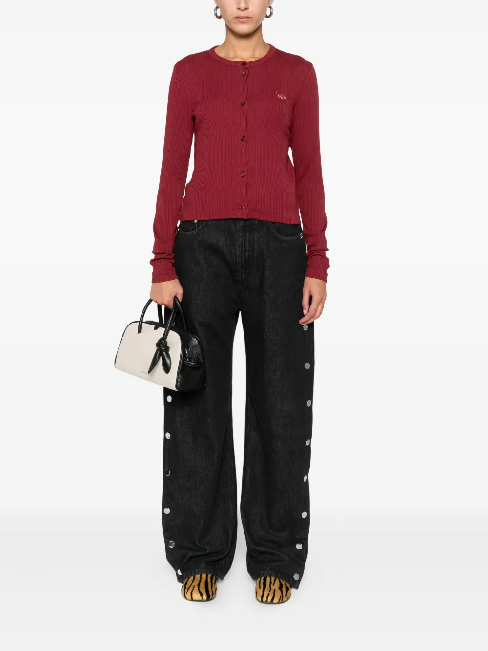 Maison Kitsuné fox-embroidered ribbed cardigan | Cardigans | Image 2