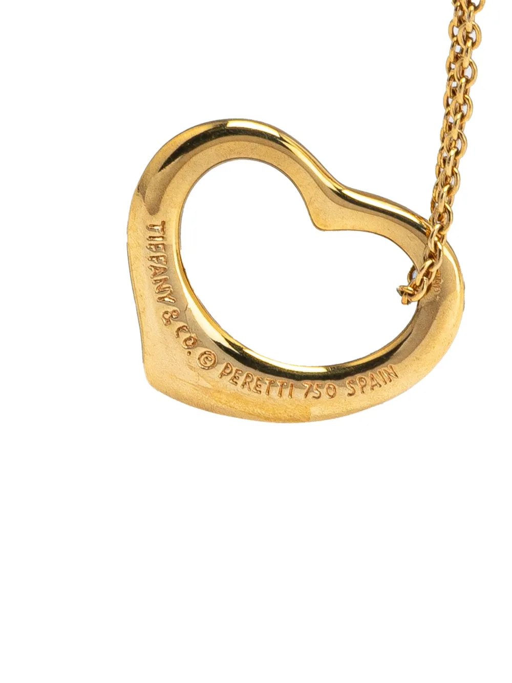Tiffany & Co. Pre-Owned 2000-2010 Elsa Peretti 18K Yellow Gold Open Heart Pendant necklace | Image 2