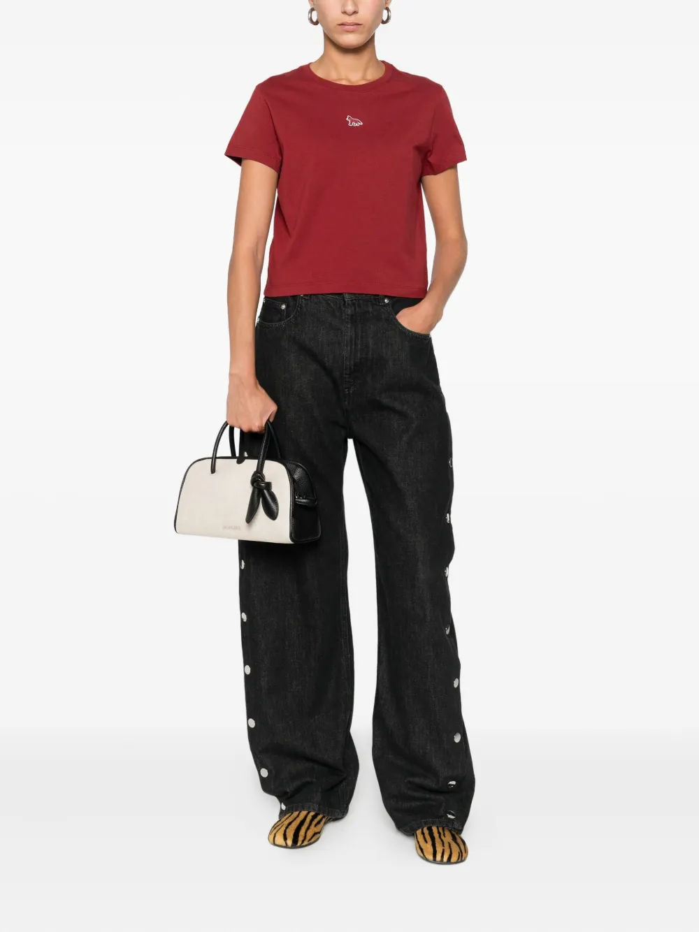 Maison Kitsuné fox-embroidered cotton t-shirt | T-Shirts & Jersey Shirts | Image 2