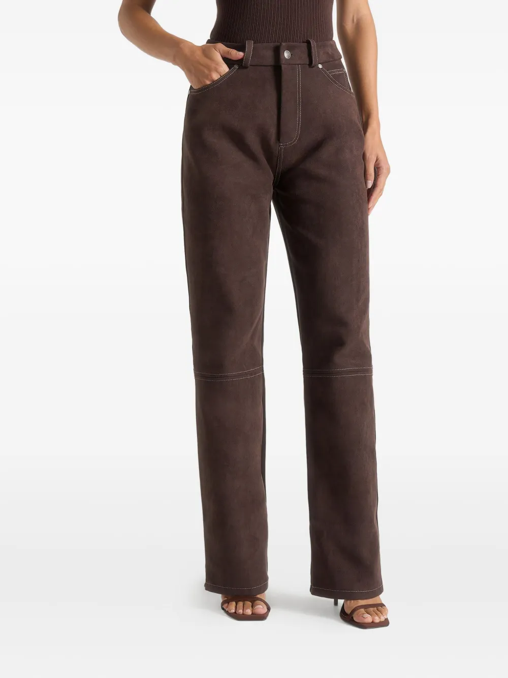 Manière De Voir Kalie suède broek Bruin