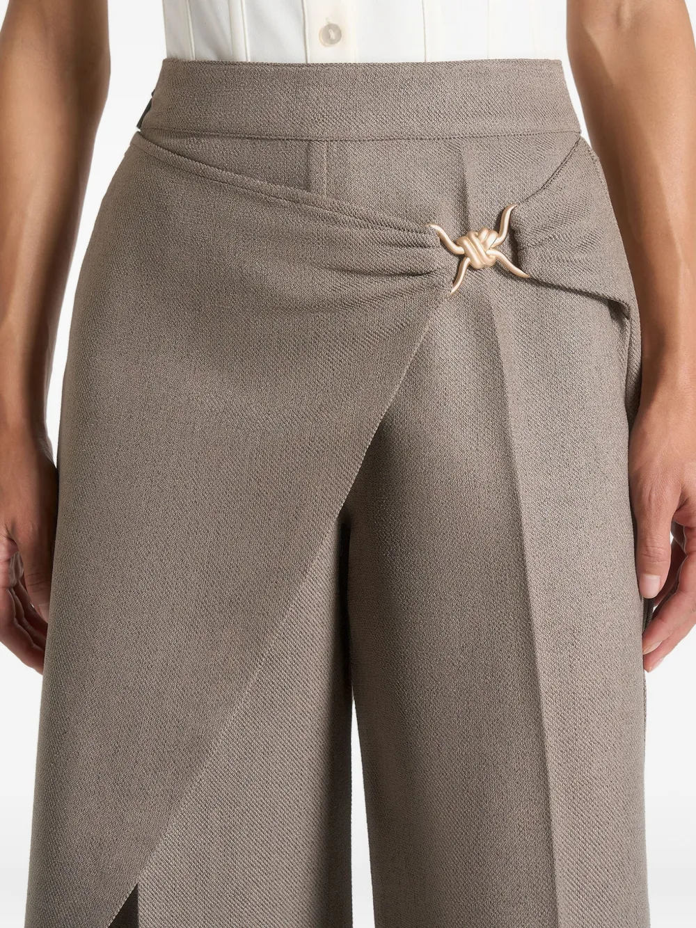 Manière De Voir Béryl Wrap-tailored Trousers In Black