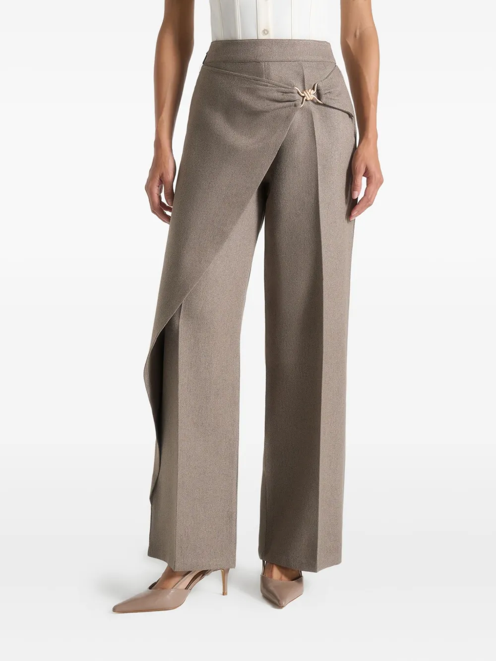Manière De Voir Béryl Wrap-tailored Trousers In Black