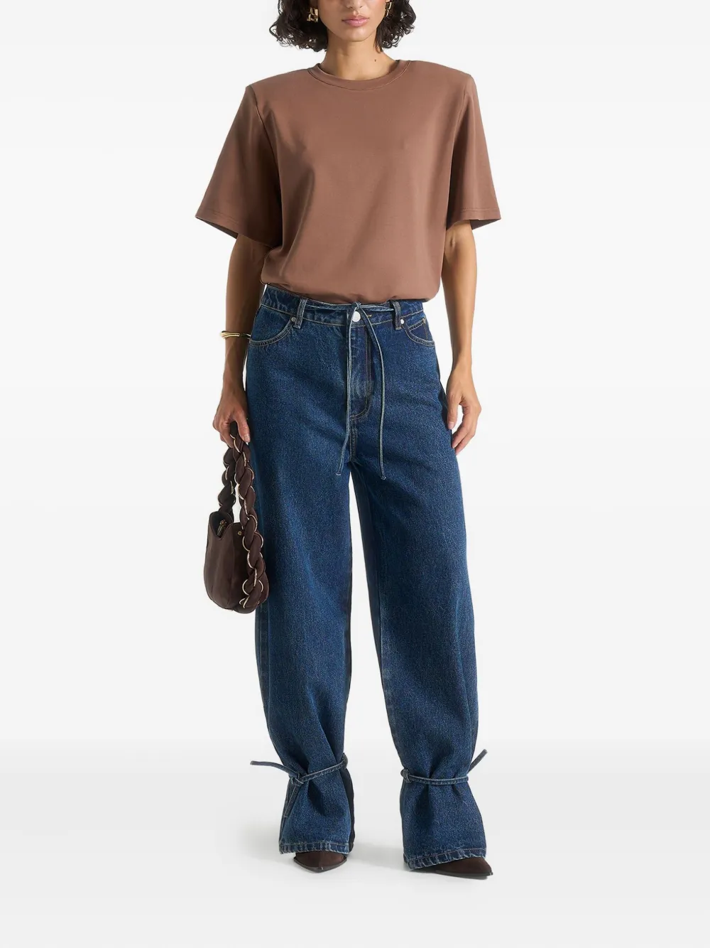 Manière De Voir Faye jeans met wijde pijpen en gestrikte taille - Blauw