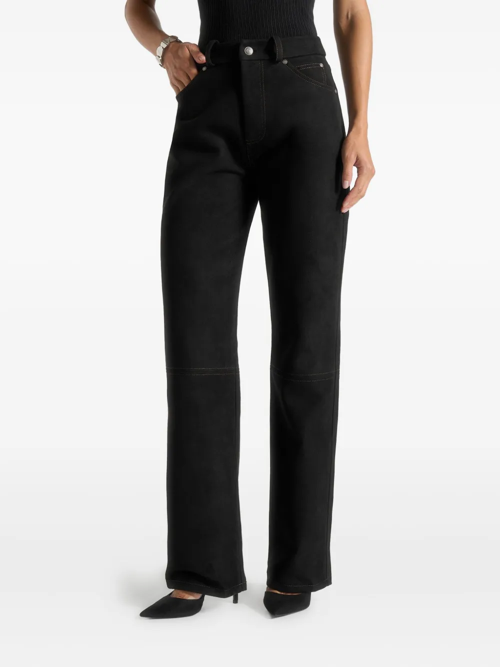 Manière De Voir Kalie straight jeans - Zwart
