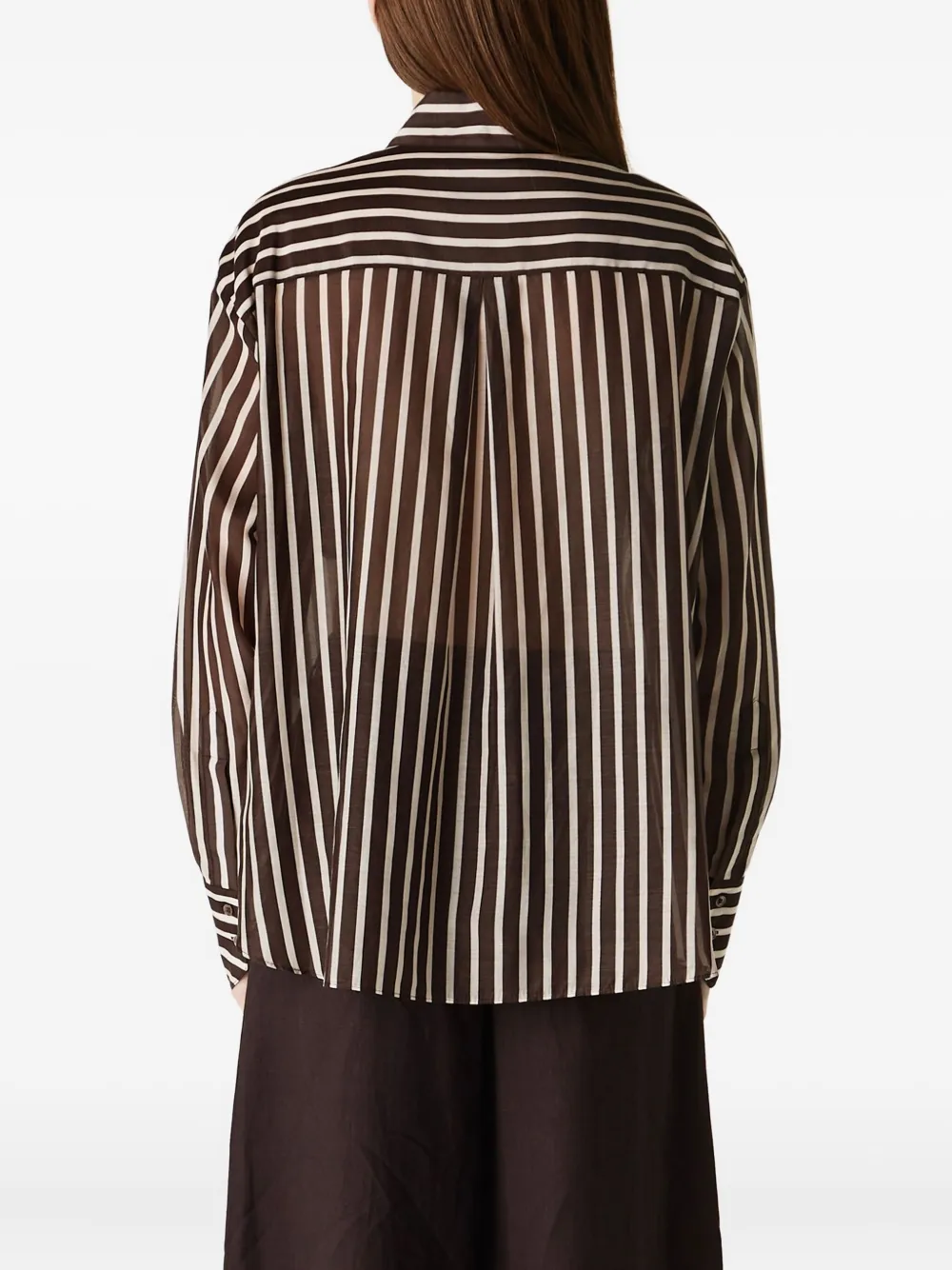 Twp Joey Striped Top In Brown