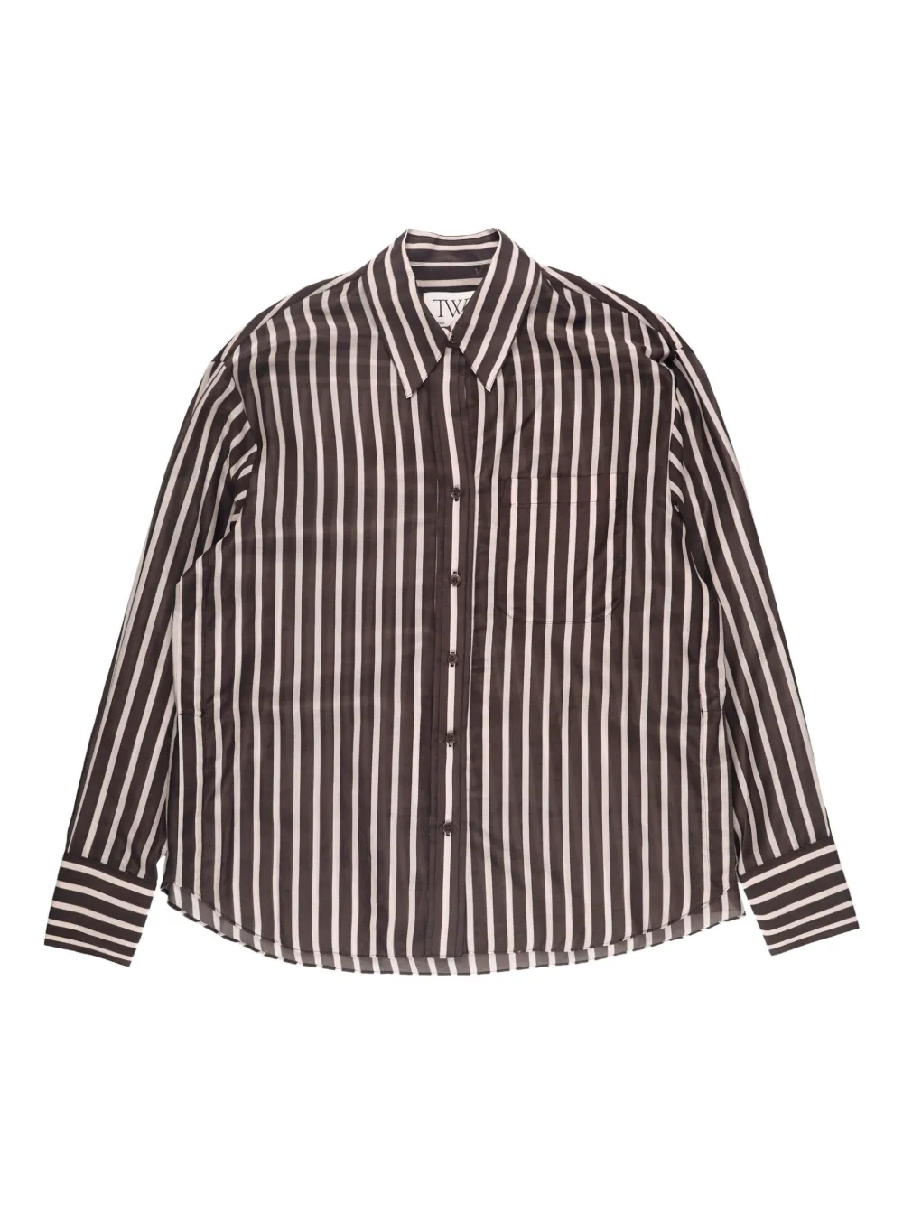 Twp Joey Striped Top In Brown