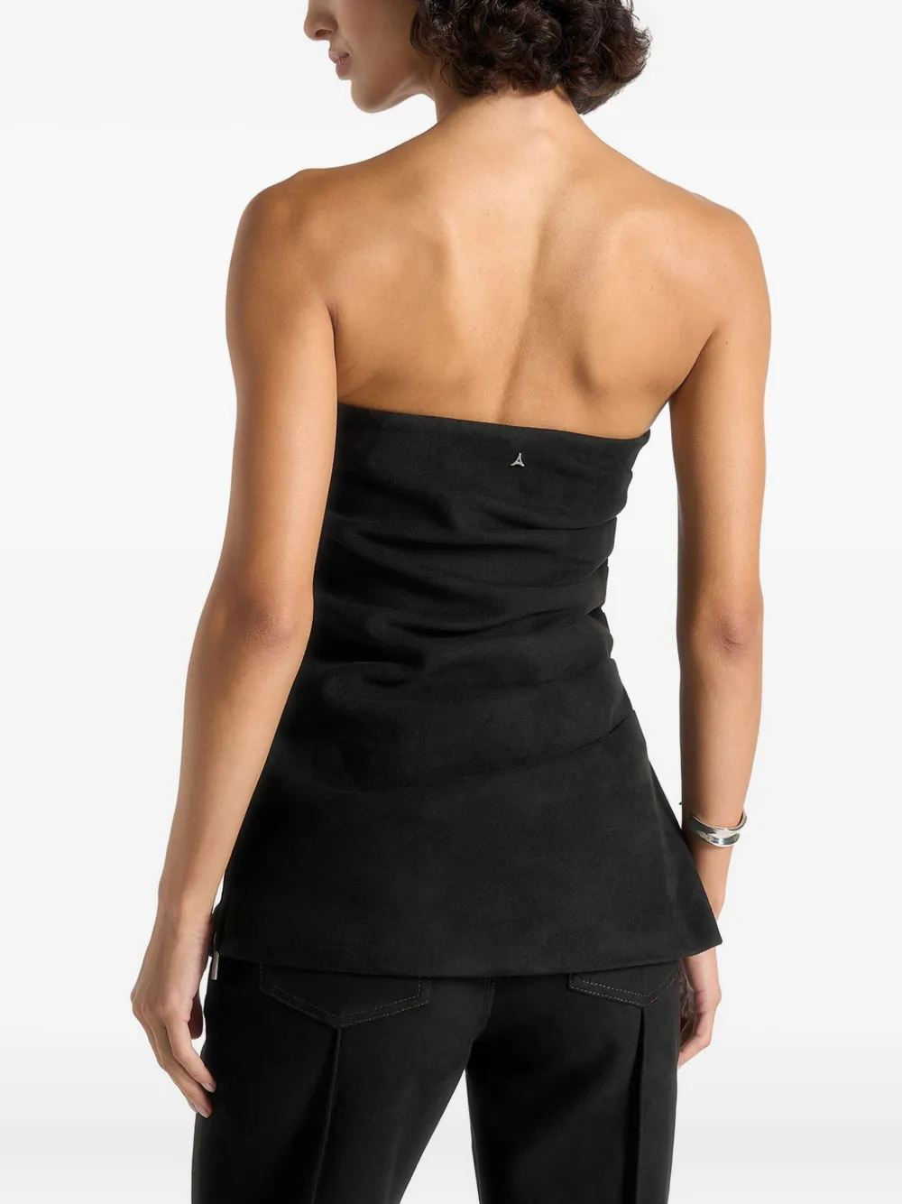Manière De Voir Laurena Tacked-detail Bandeau Top In Black