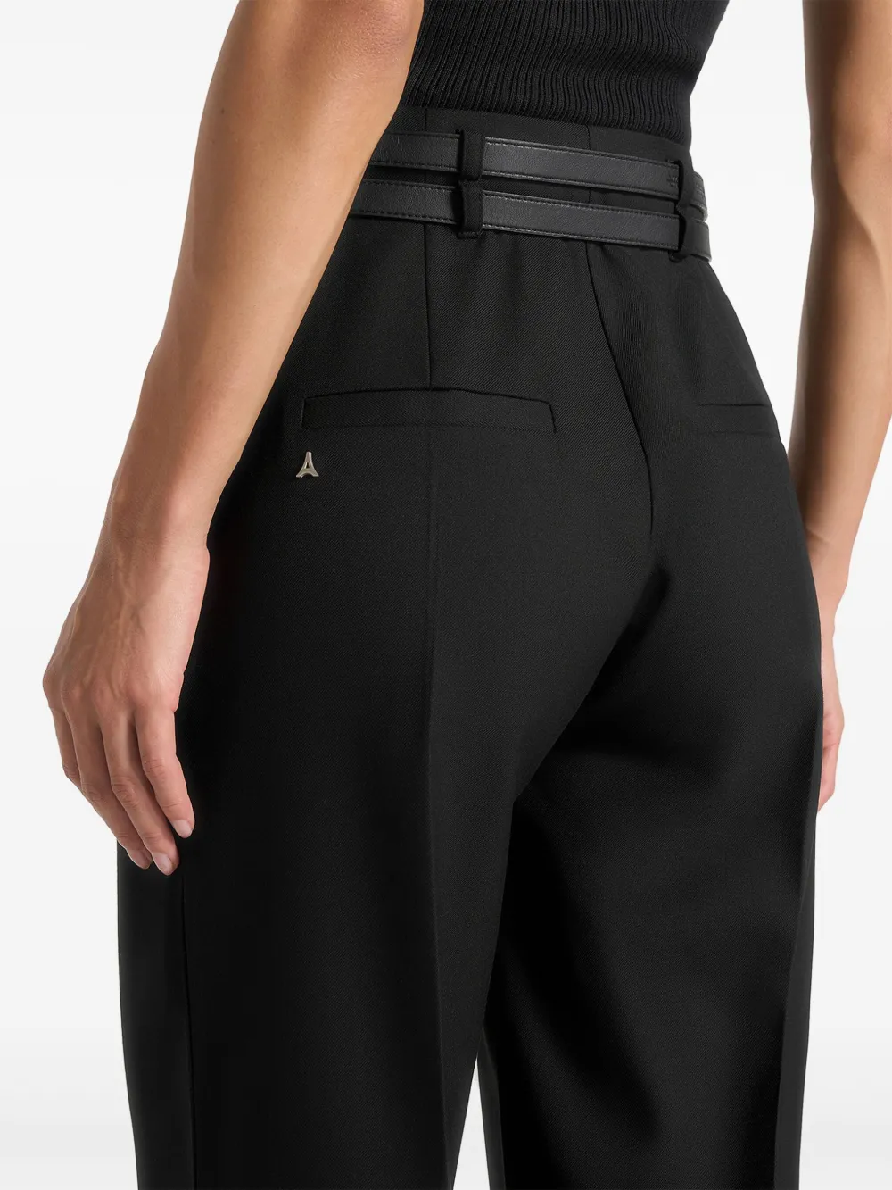 Manière De Voir Pascale pantalon met dubbele ceintuur Zwart