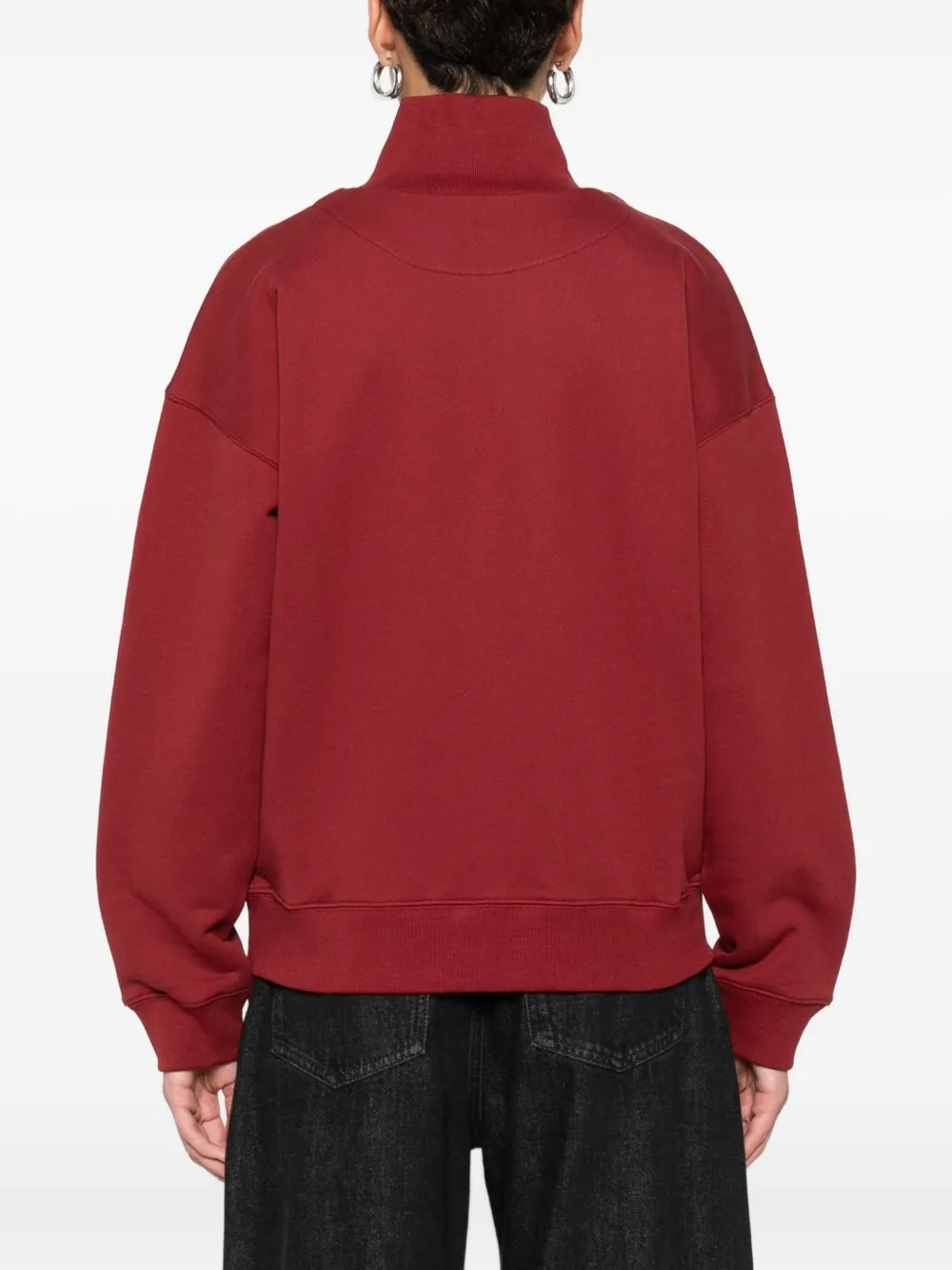 Maison Kitsuné Sweater met rits Rood