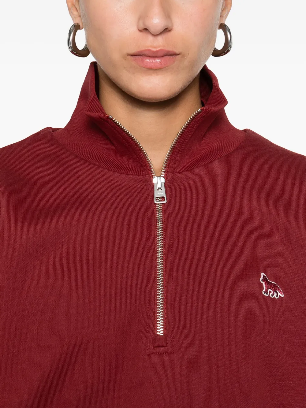 Maison Kitsuné Sweater met rits Rood