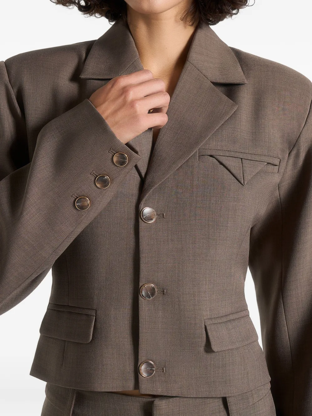 Manière De Voir Prisca cropped blazer Bruin