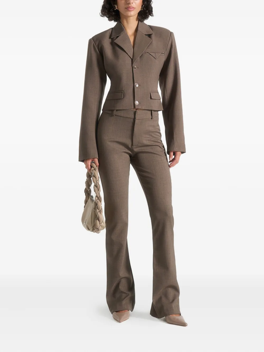 Manière De Voir Prisca cropped blazer Bruin