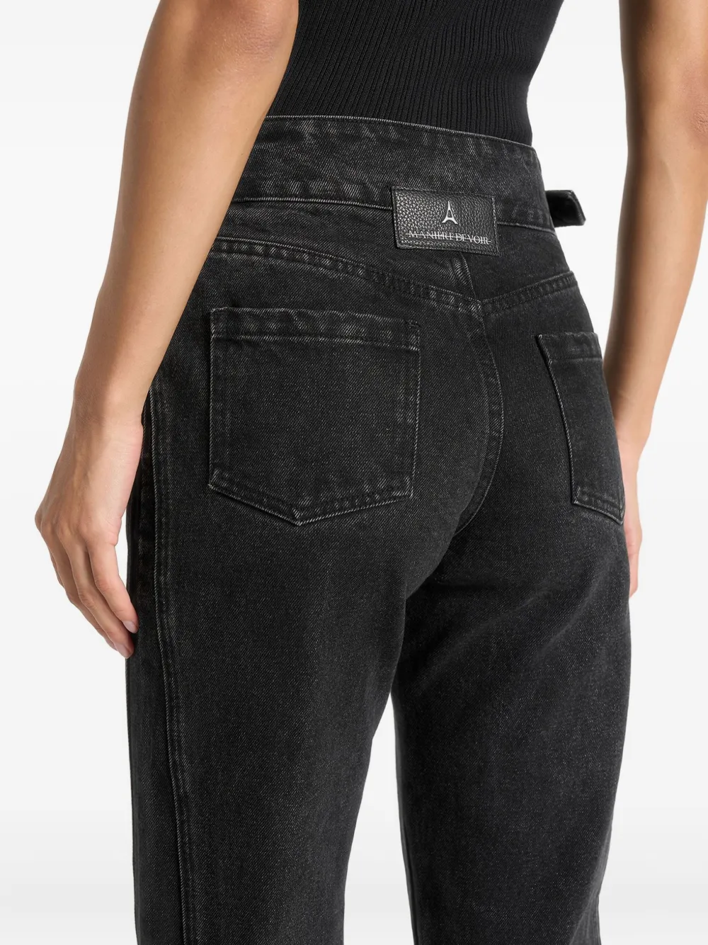 Manière De Voir Loane Twist-seam Jeans In Black