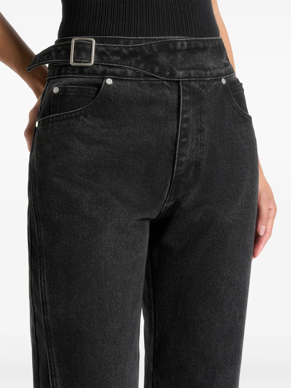 Manière De Voir Loane Twist-seam Jeans In Black