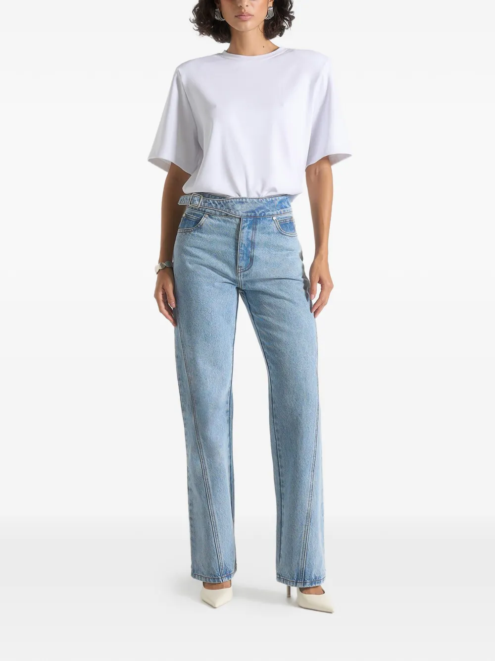 Manière De Voir Loane mid waist boyfriend jeans Blauw