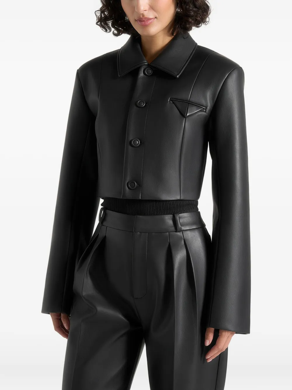 Manière De Voir Ania Cropped Jacket In Black
