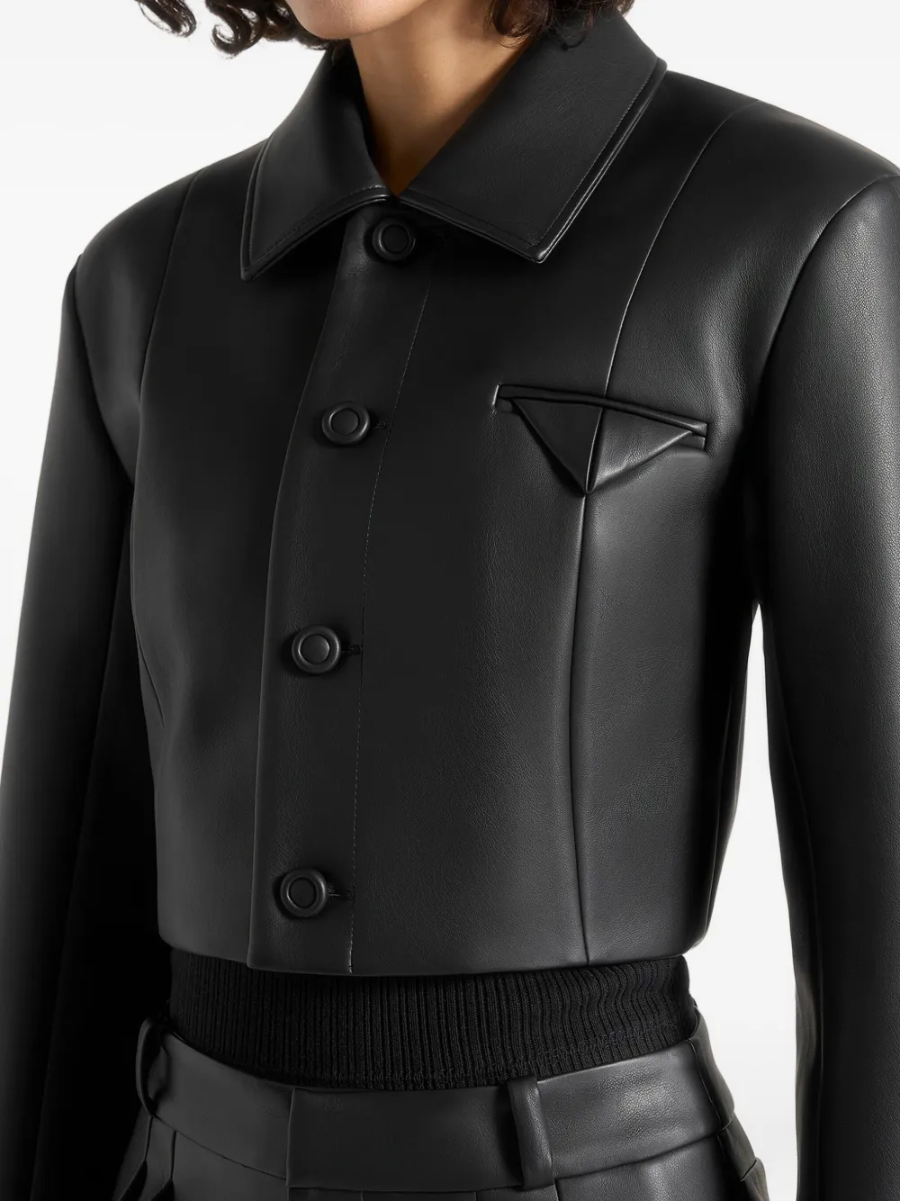 Manière De Voir Ania Cropped Jacket In Black