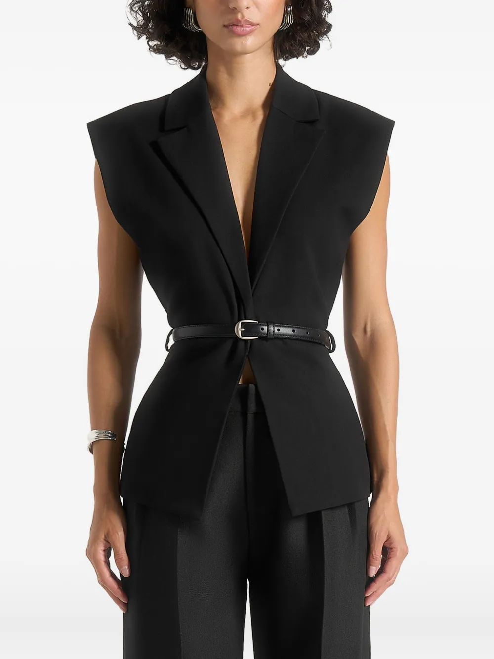 Manière De Voir Linda ベルテッド ベスト In Black