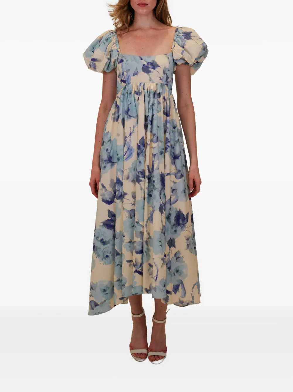 AZEEZA Rory puff-sleeve floral midi dress | Day Dresses | Image 2