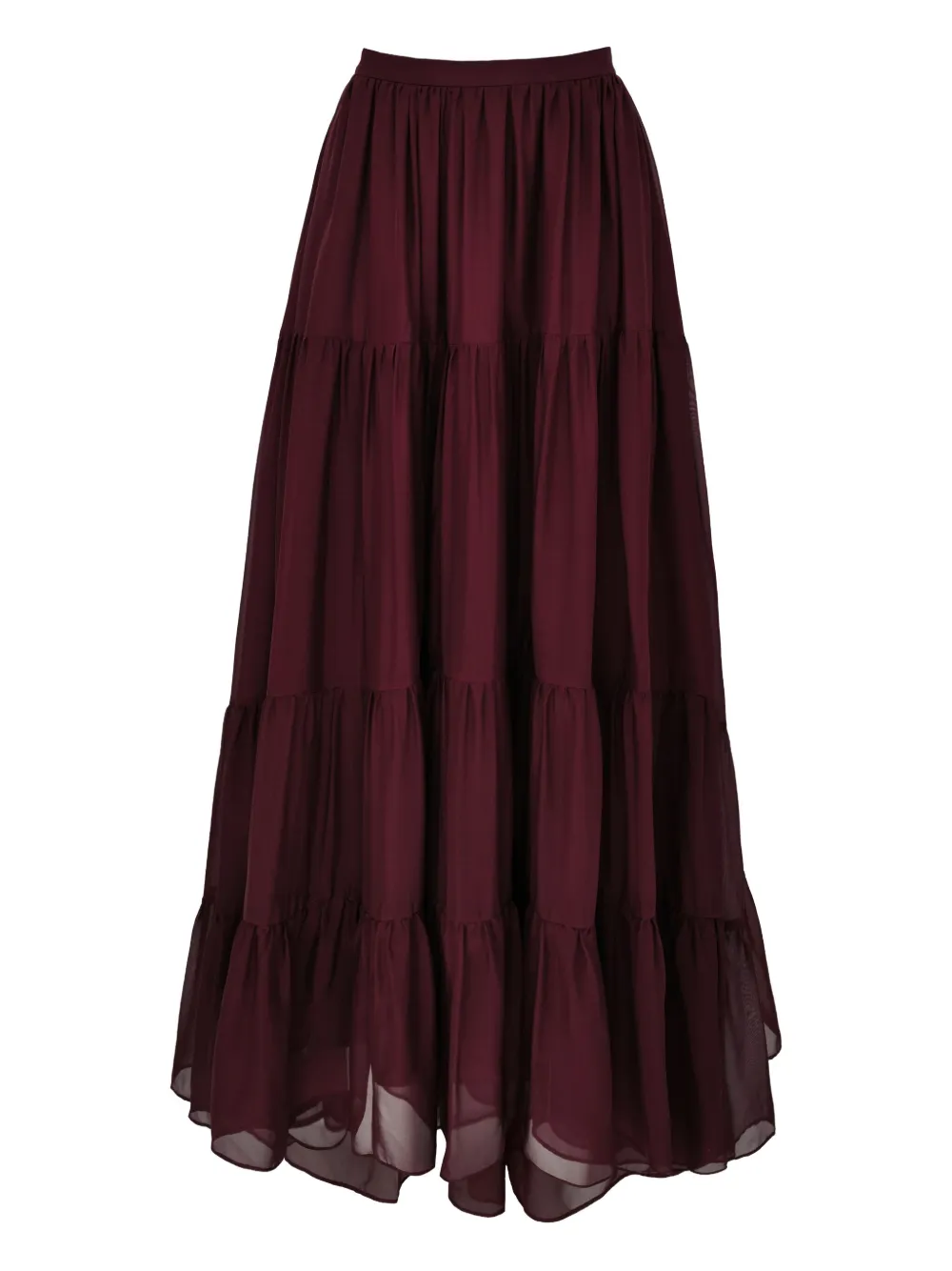 AZEEZA Gelaagde chiffon midi-rok Rood