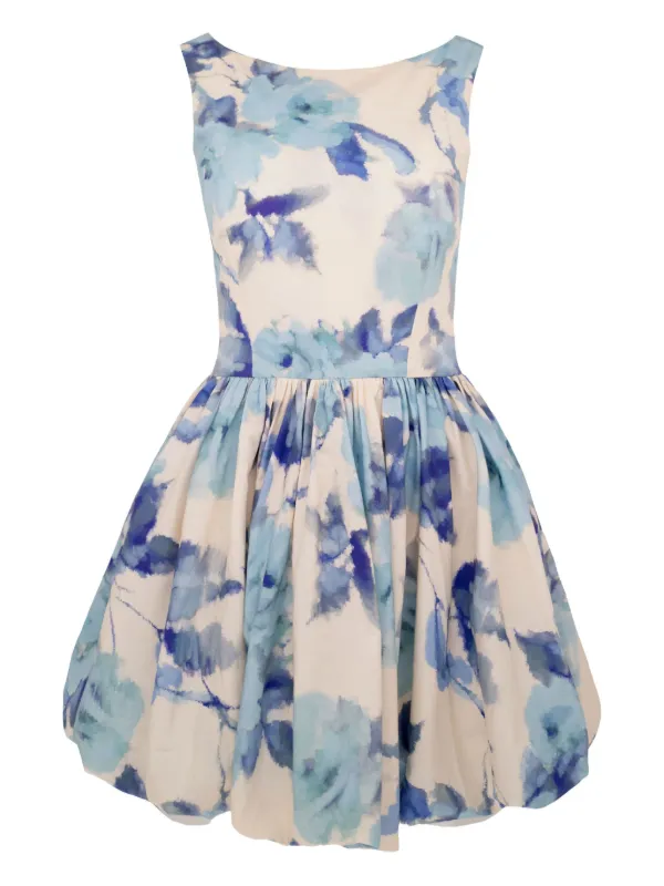 AZEEZA Ananya floral-pattern Mini Dress | Blue | FARFETCH