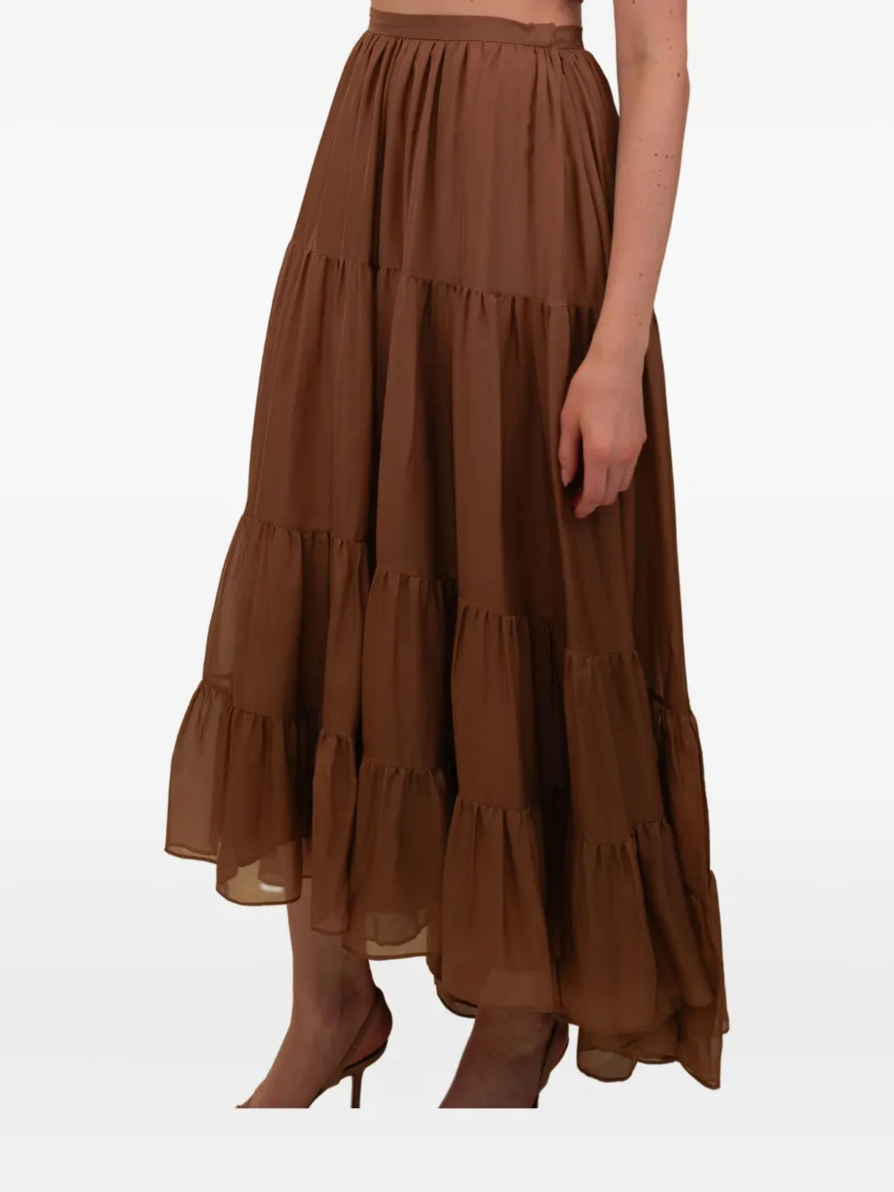 Azeeza Tamar Maxi Skirt In Brown