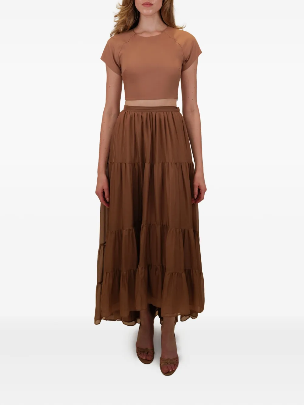 Azeeza Tamar Maxi Skirt In Brown