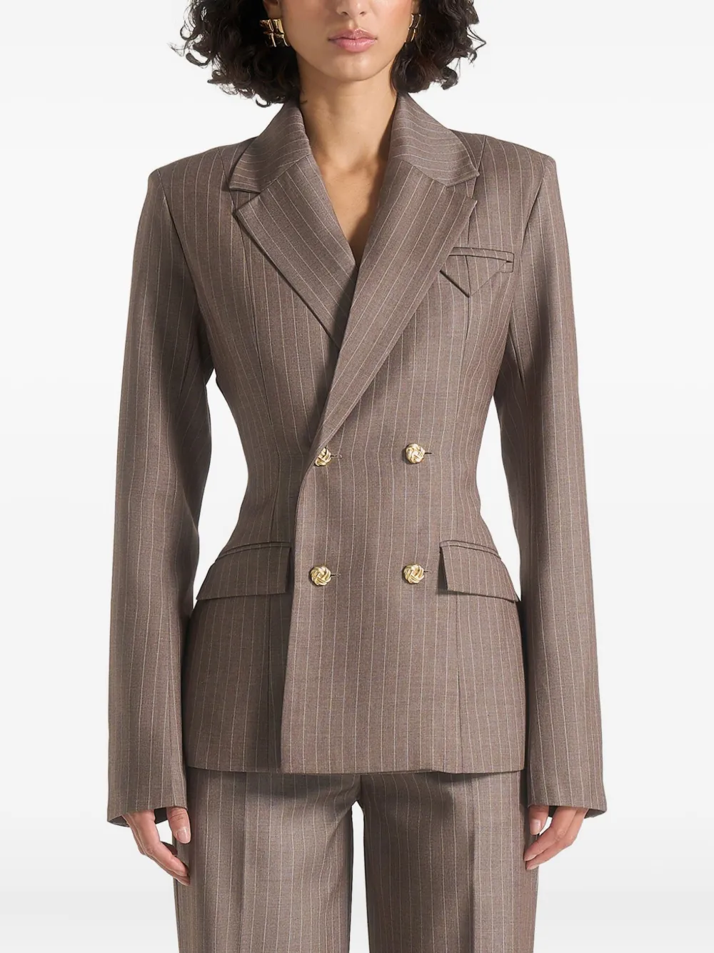 Manière De Voir Maia pinstripe double-breasted blazer | Blazers | Image 2