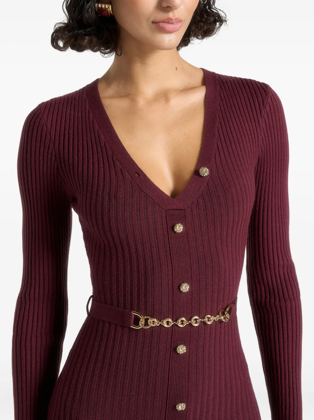 Manière De Voir Assia Knitted Maxi Dress In Red