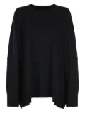 Malo round-neck dropped-hem sweater - Black