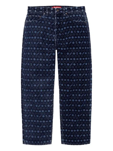 Supreme flocked-print jeans