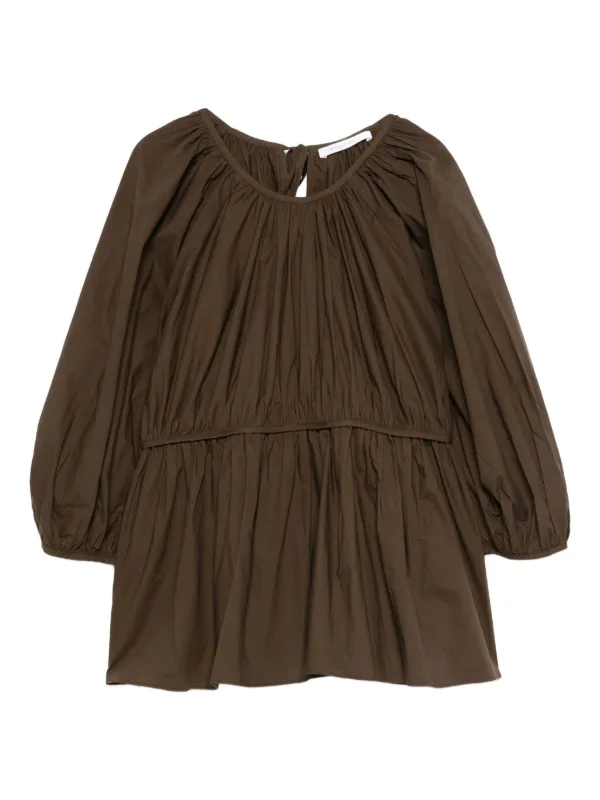 トップス Cecilie Bahnsen ELLIE BLOUSE Cecilie Bahnsen Cotton Blouse | Brown | FARFETCH JO