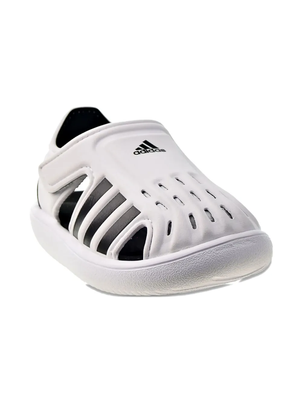 Adidas Kids three-stripe water sandals White