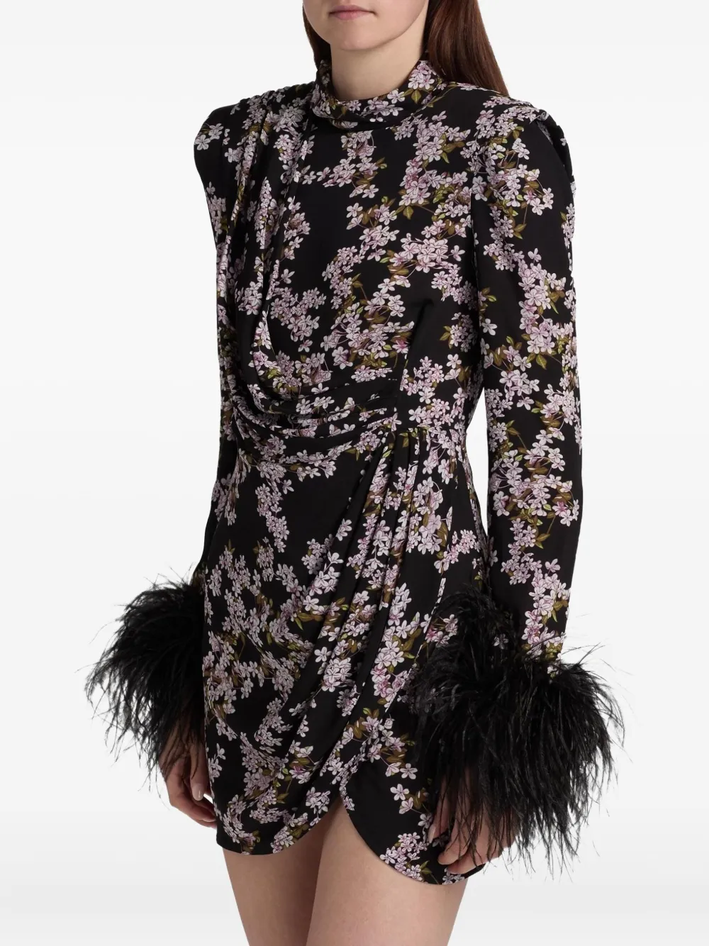Bronx And Banco Nadine Floral Mini Dress In Black