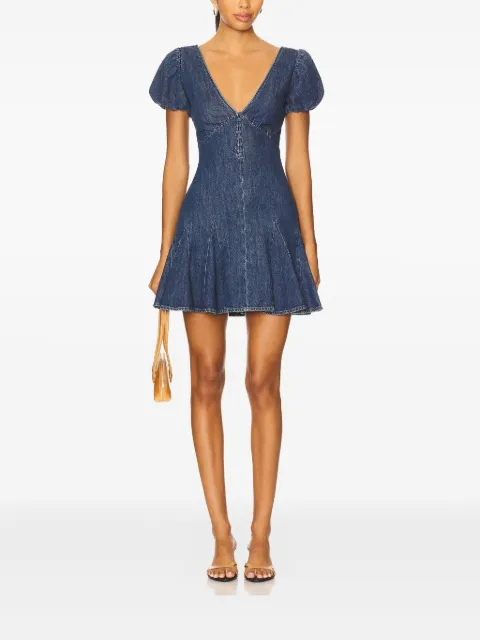 alice + olivia vestido midi con mangas farol