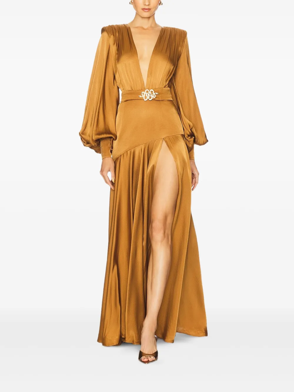 Bronx and Banco Carmen belted maxi dress | Neutrals | Image 1