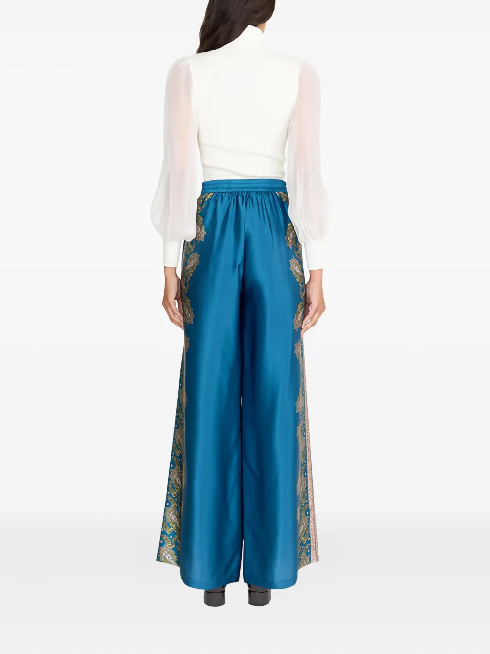 Christy Lynn Marta paisley trousers - Blauw