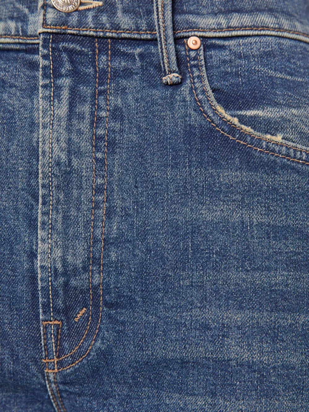 MOTHER The Lasso Sneak gerafelde jeans Blauw