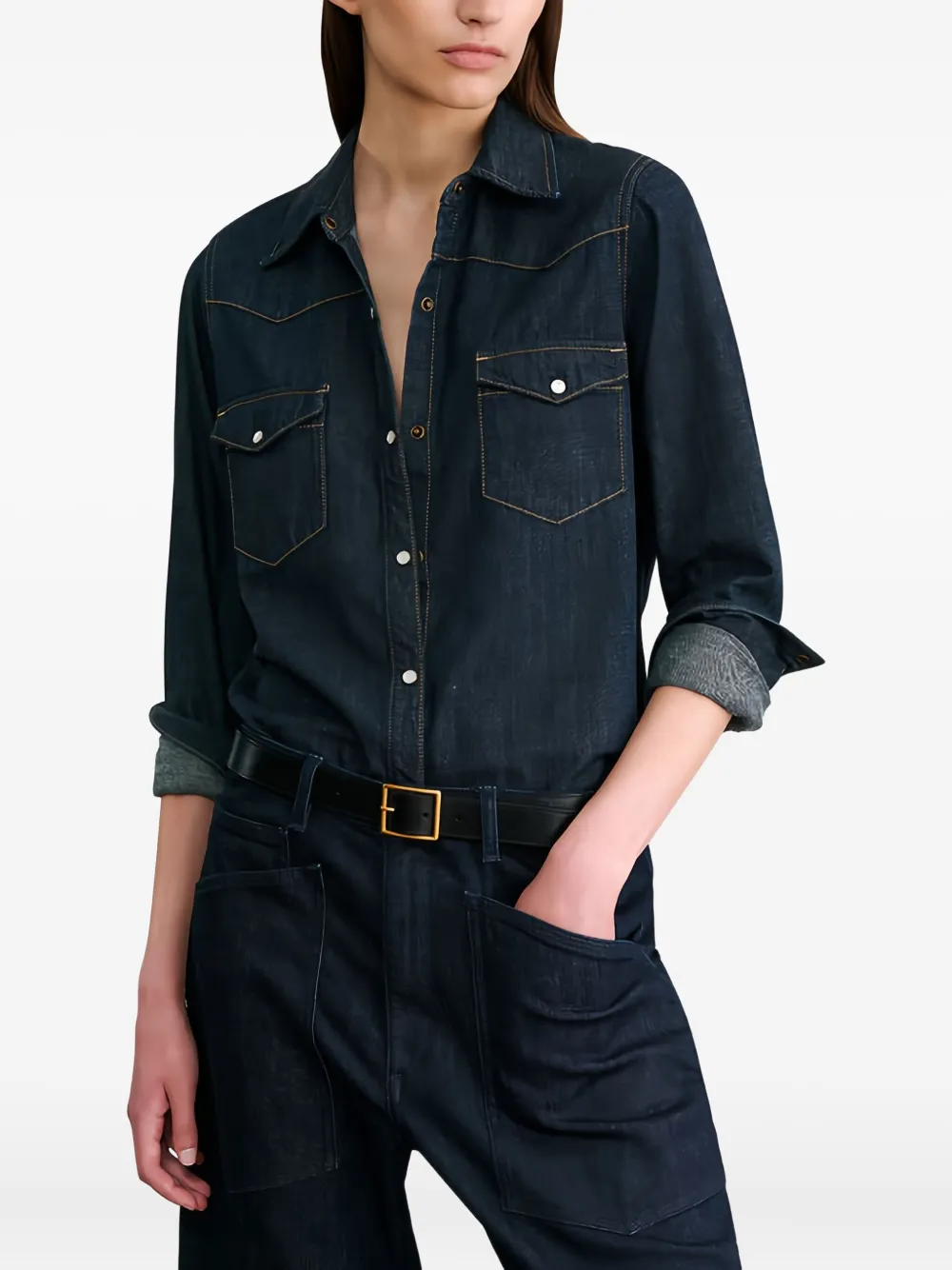 Nili Lotan Travis chest-pocket shirt - Blauw