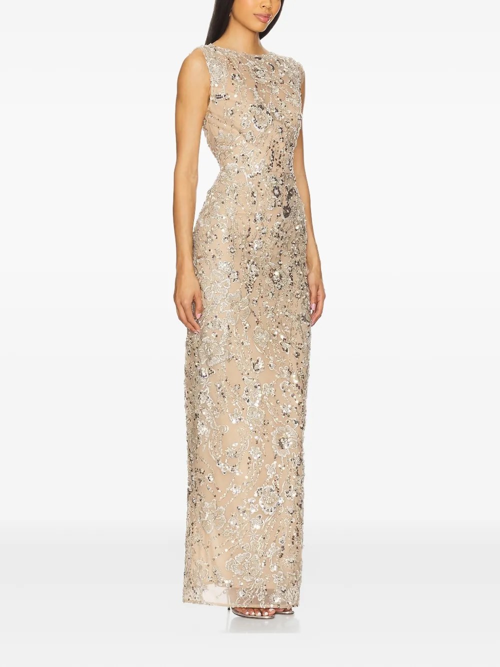 Bronx and Banco Violet sequin-embellished maxi dress - Beige