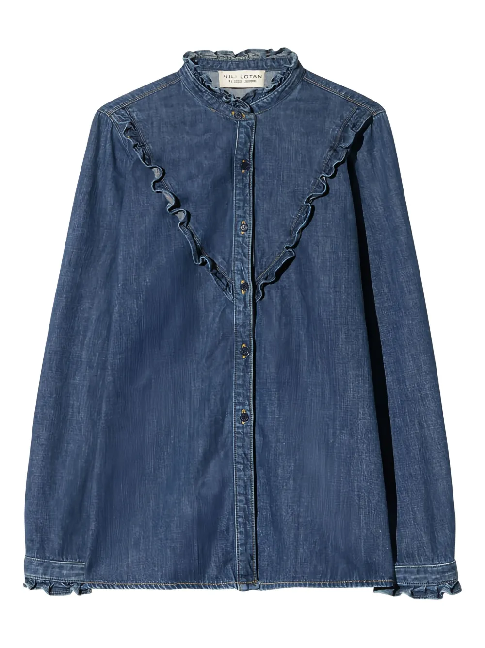 Nili Lotan Marcela ruffled-collar shirt - Blau