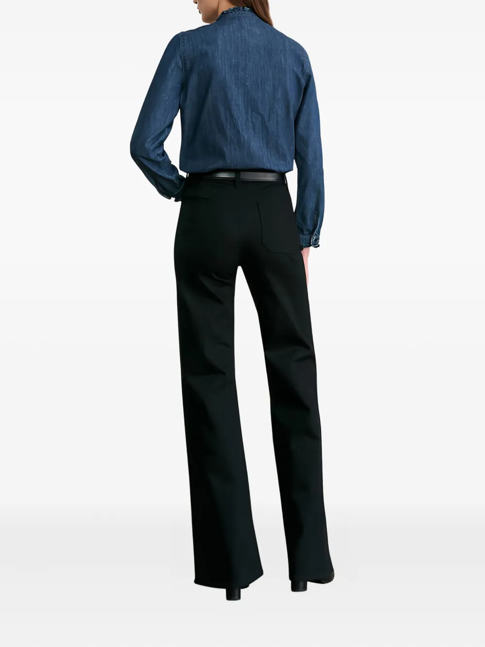 Nili Lotan Marcela ruffled-collar shirt - Blauw