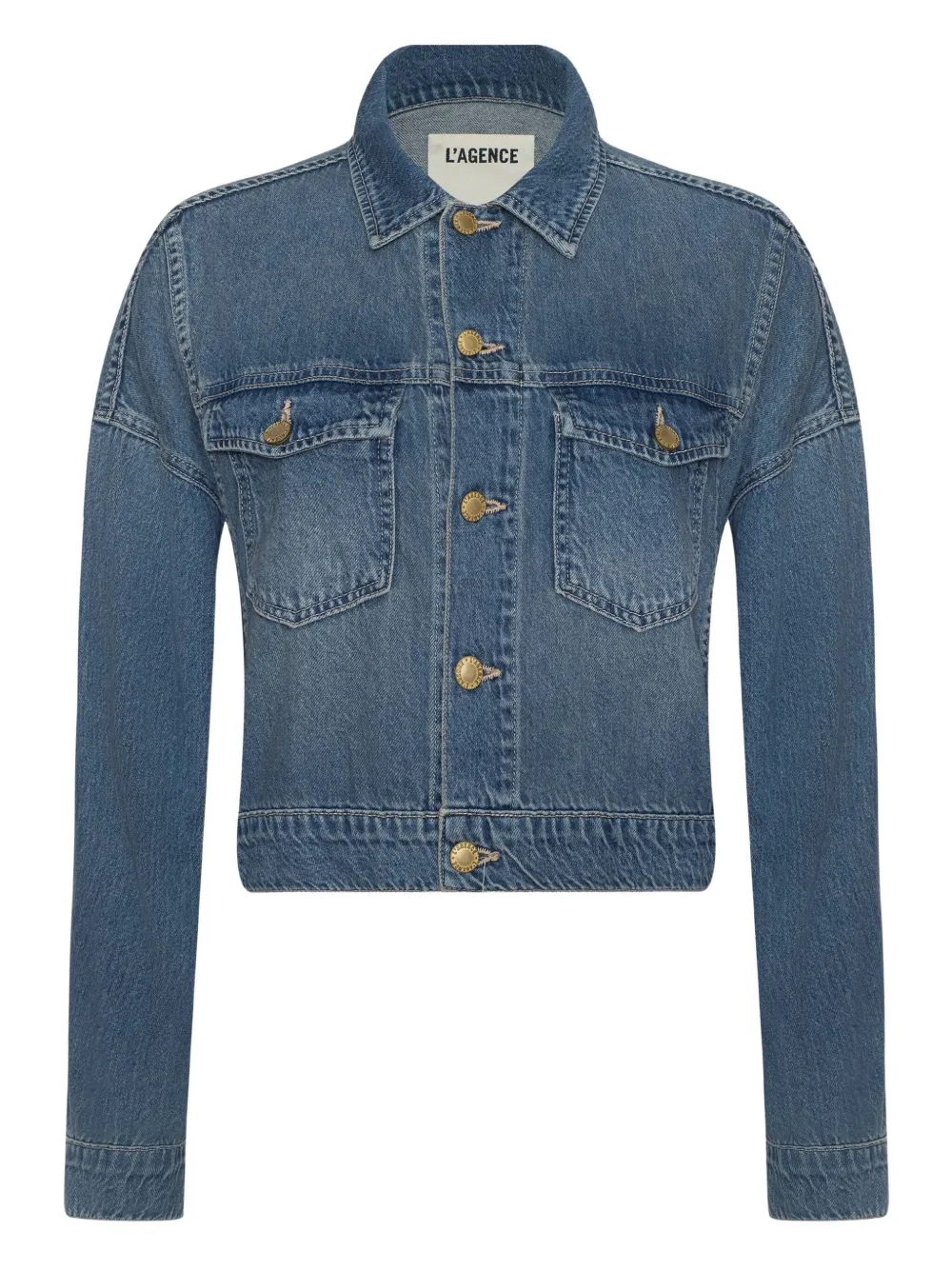 L'agence Vianney Hi-lo Buttoned Jacket In Blue