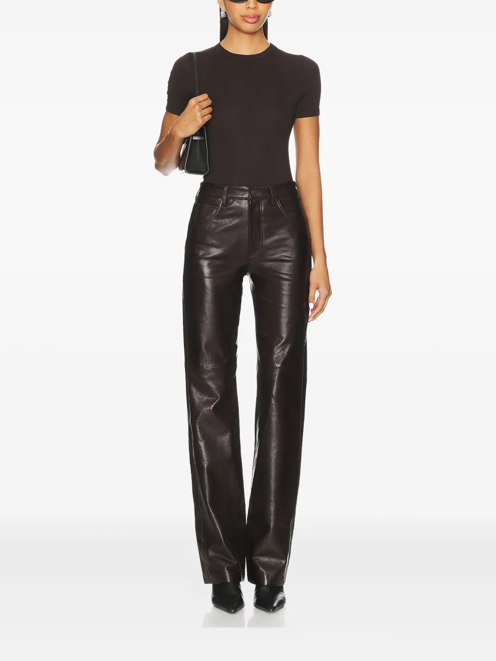 Nili Lotan Joan leather trousers - Bruin