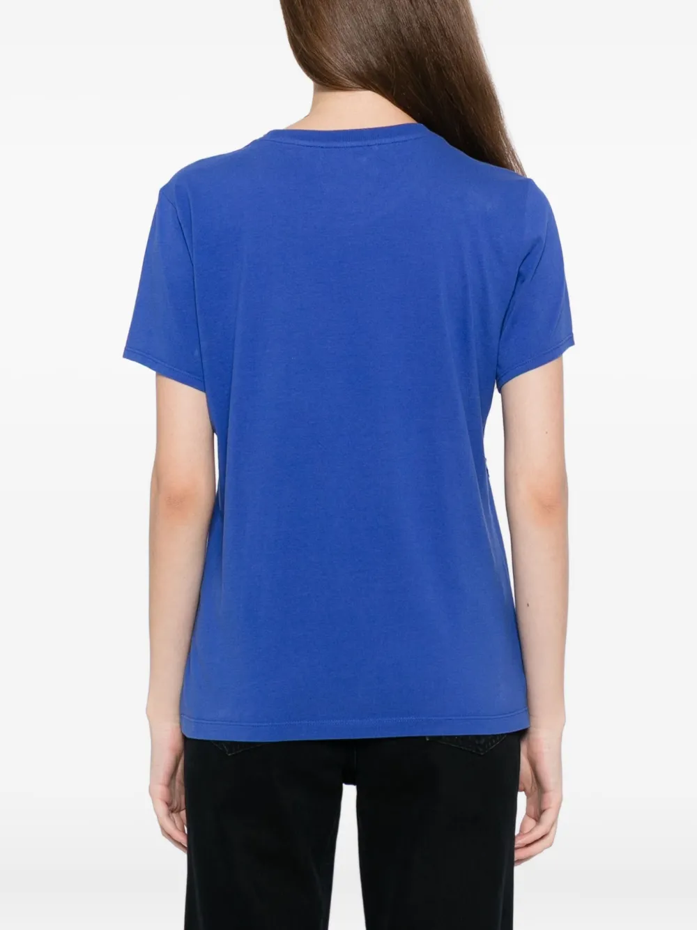 Johnny Was T-shirt met geborduurde bloemen Blauw