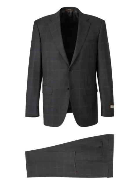 Canali check-pattern single-breasted suit