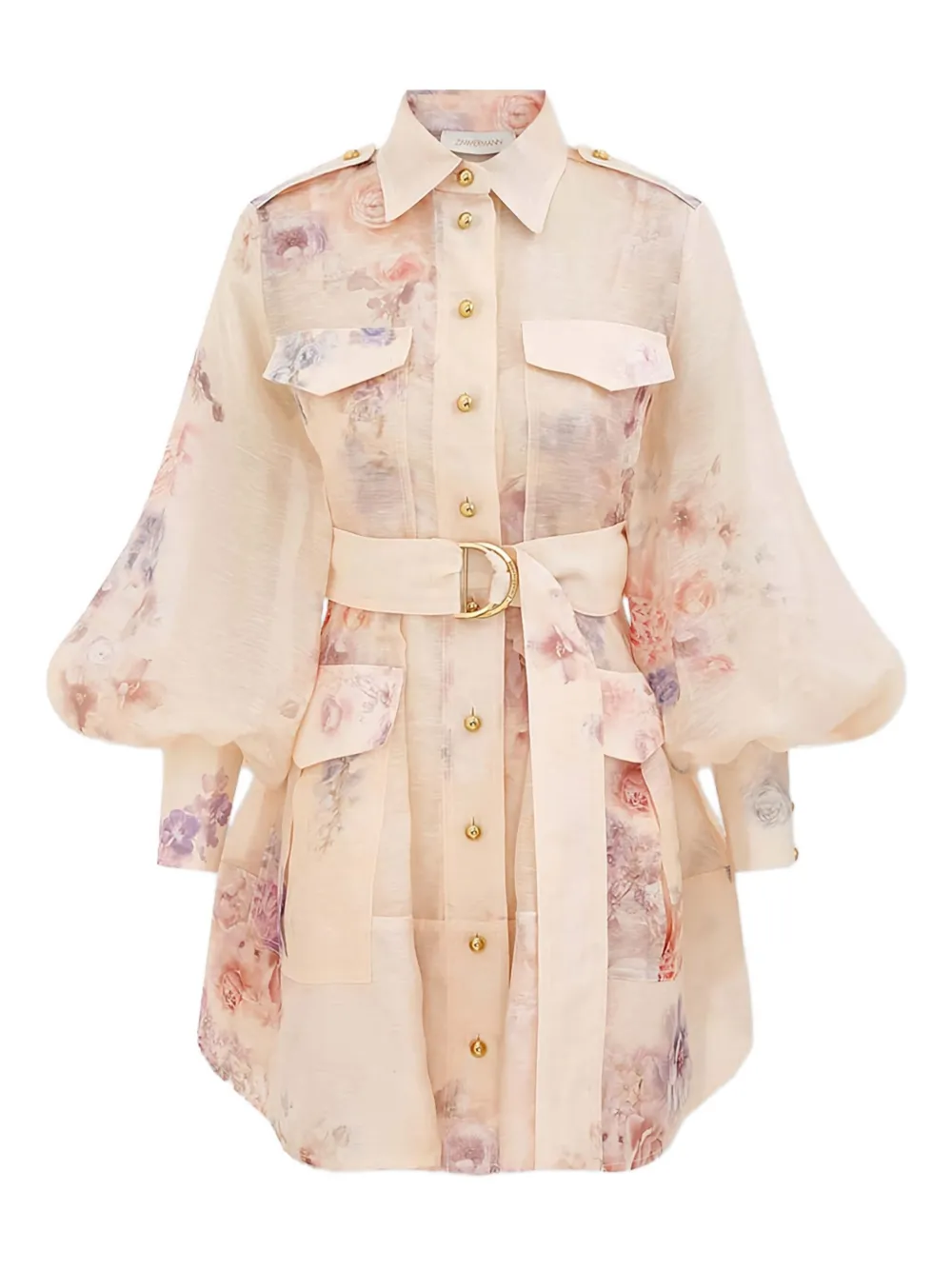 ZIMMERMANN floral-print belted mini dress | Pink | Image 1