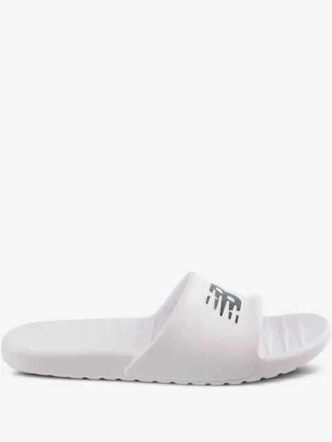 New Balance 4E logo-embossed slides
