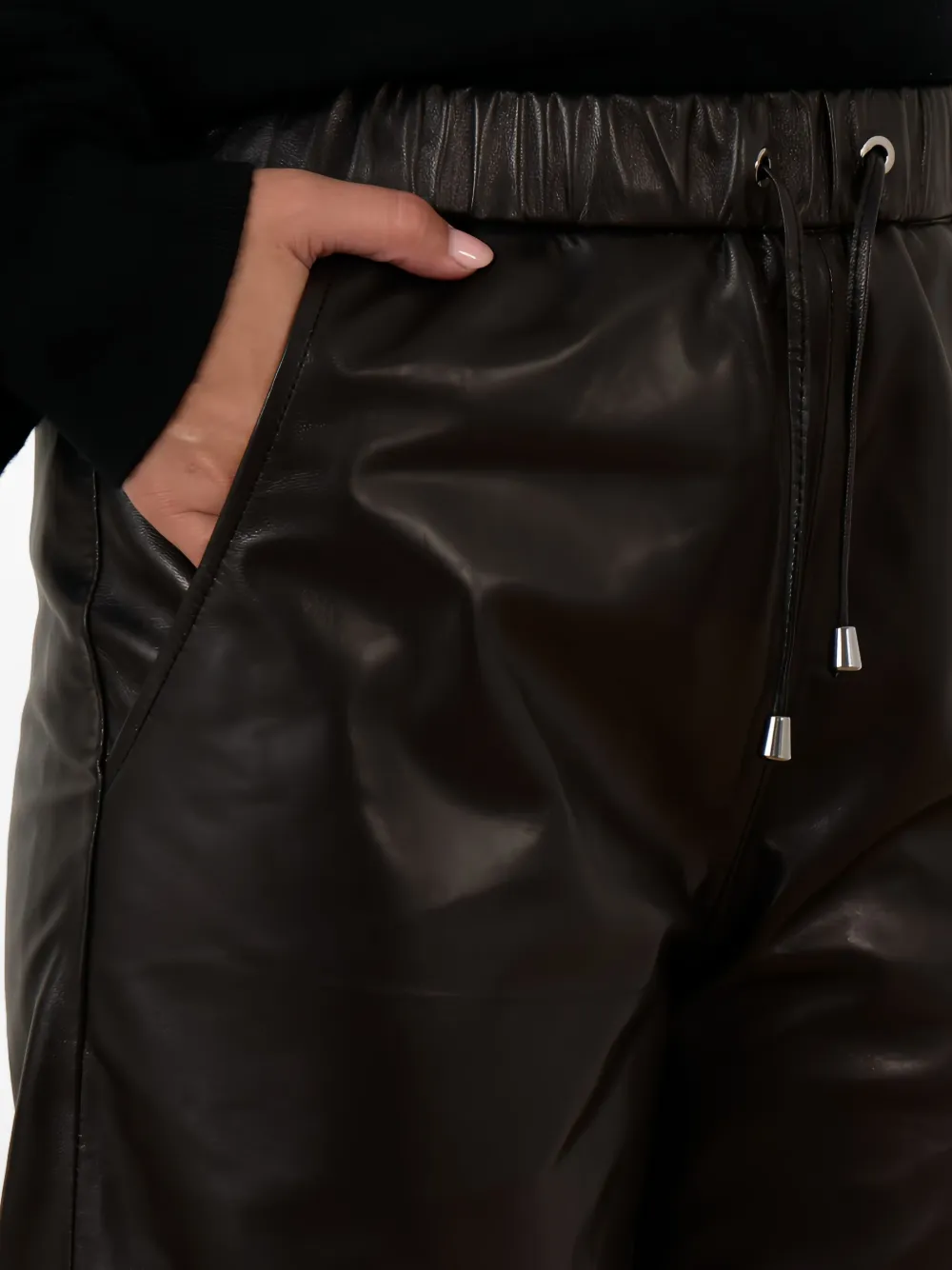 Enes Irene broek met trekkoord Zwart